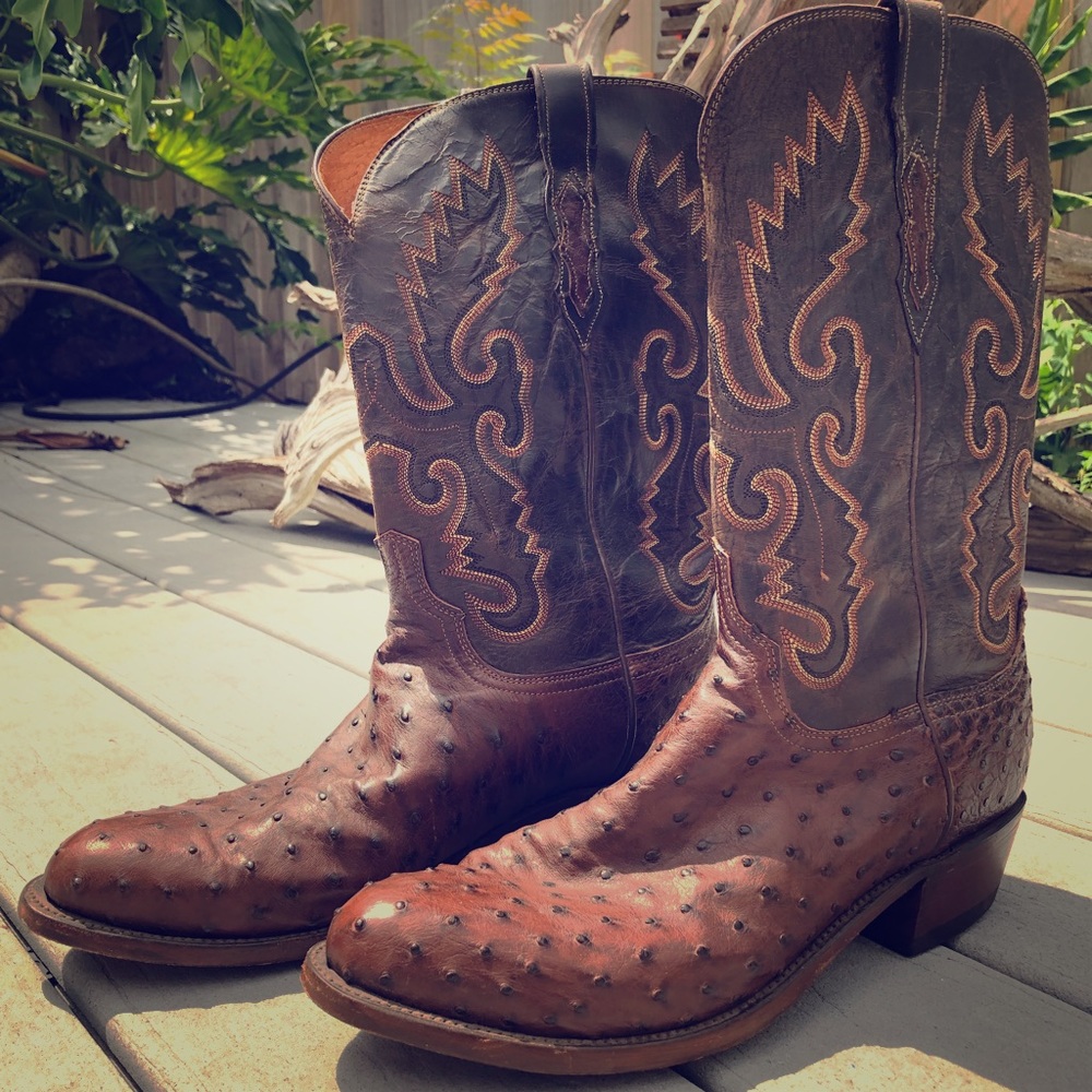 Men’s Lucchese Full Quill Ostrich Boot